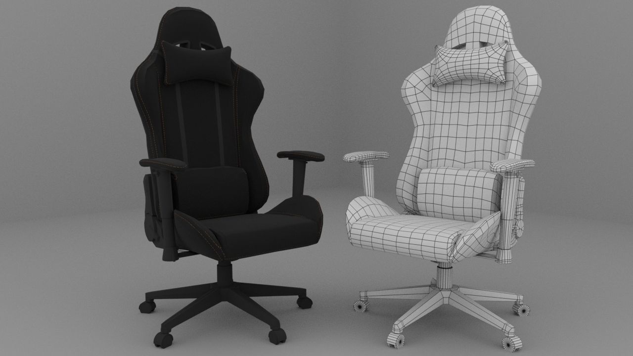 Gaming Chair Low-poly 3D model_3
