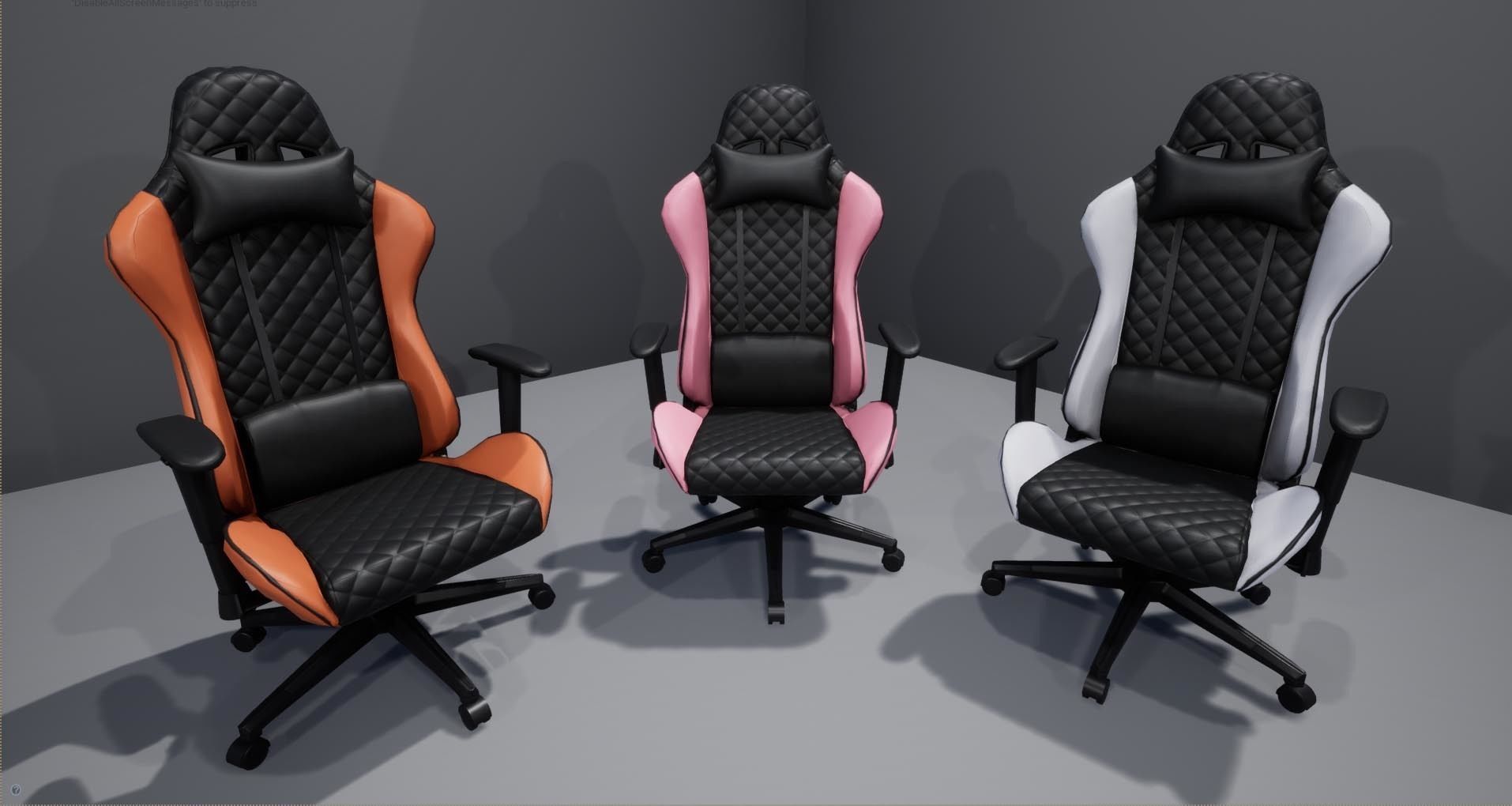 Gaming Chair Low-poly 3D model_12