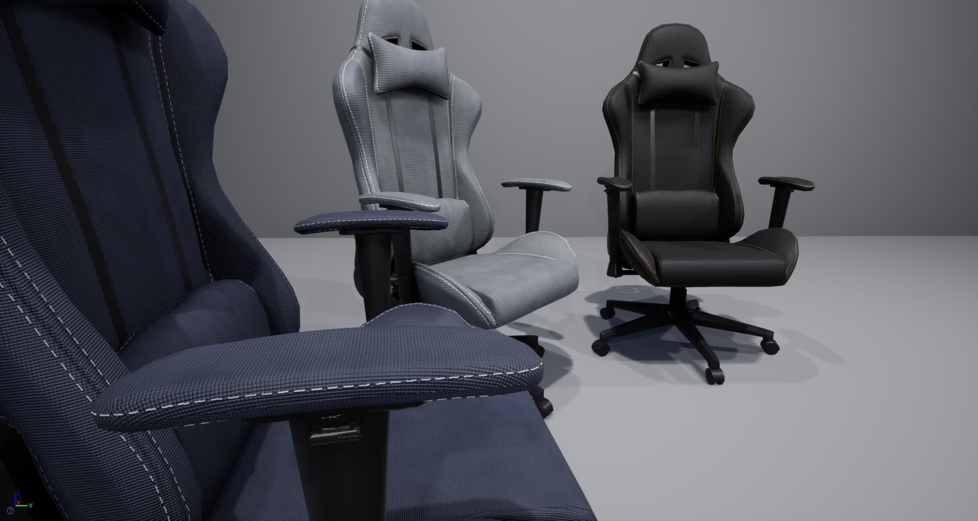 Gaming Chair Low-poly 3D model_10