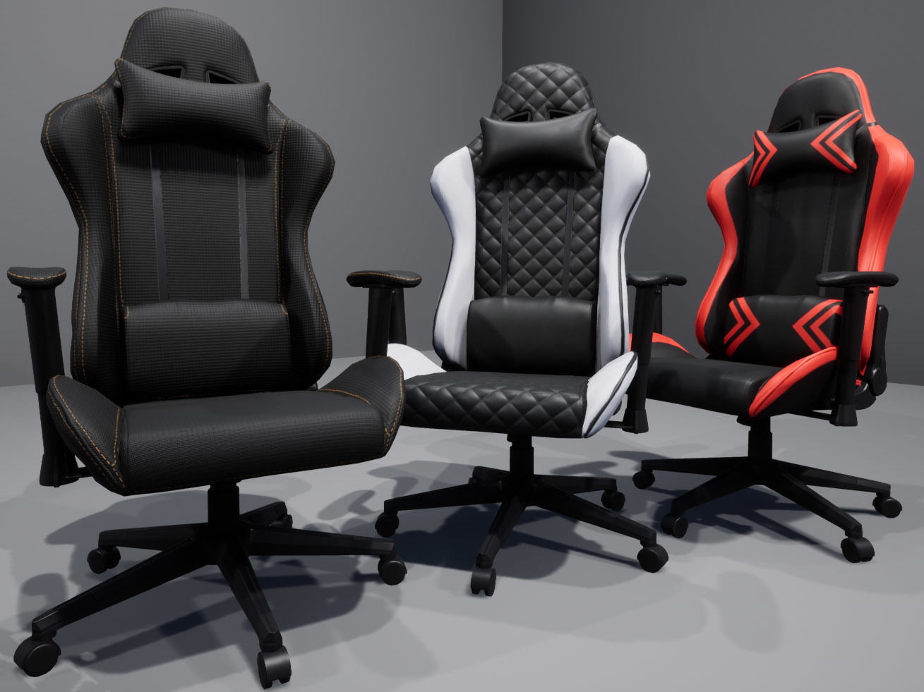 Gaming Chair Low-poly 3D model_2