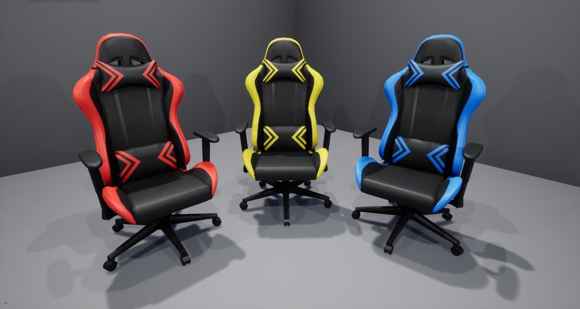Gaming Chair Low-poly 3D model_6