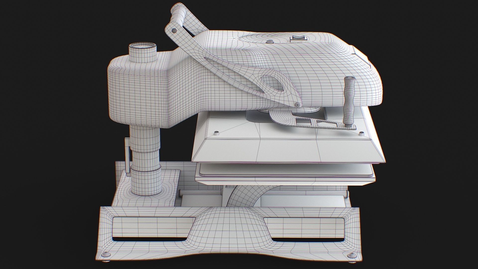 ST 4050H  Sublimation T Shirt Heat Press Machine - Flat Bed Iron Low-poly 3D model_30