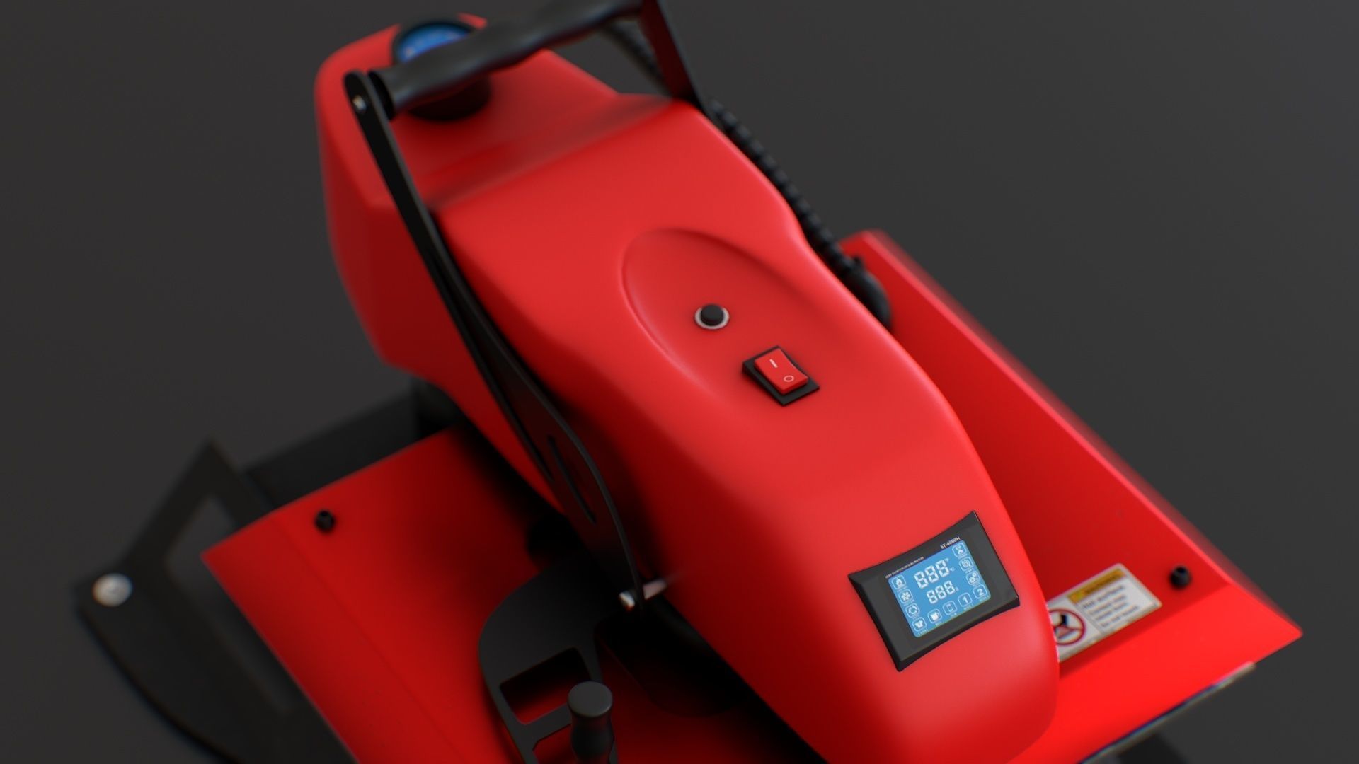 ST 4050H  Sublimation T Shirt Heat Press Machine - Flat Bed Iron Low-poly 3D model_10