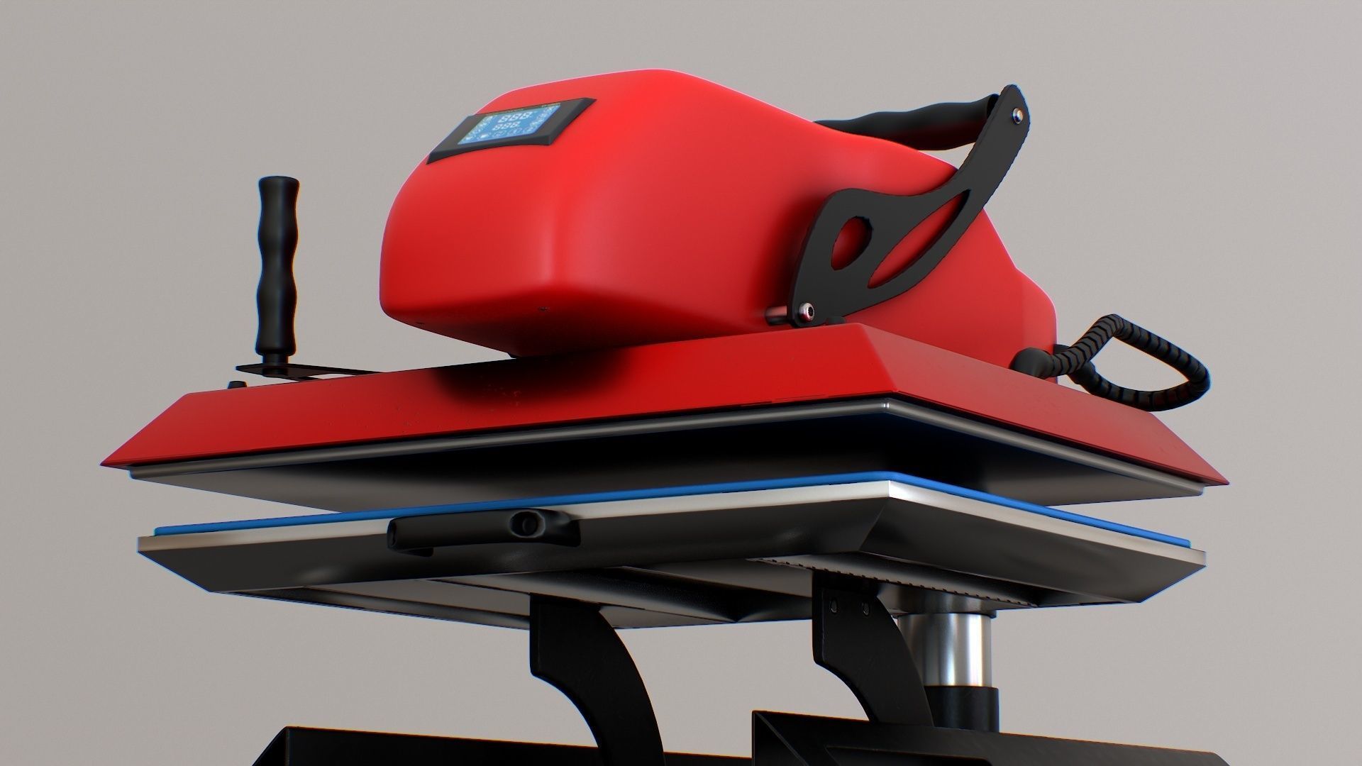 ST 4050H  Sublimation T Shirt Heat Press Machine - Flat Bed Iron Low-poly 3D model_15