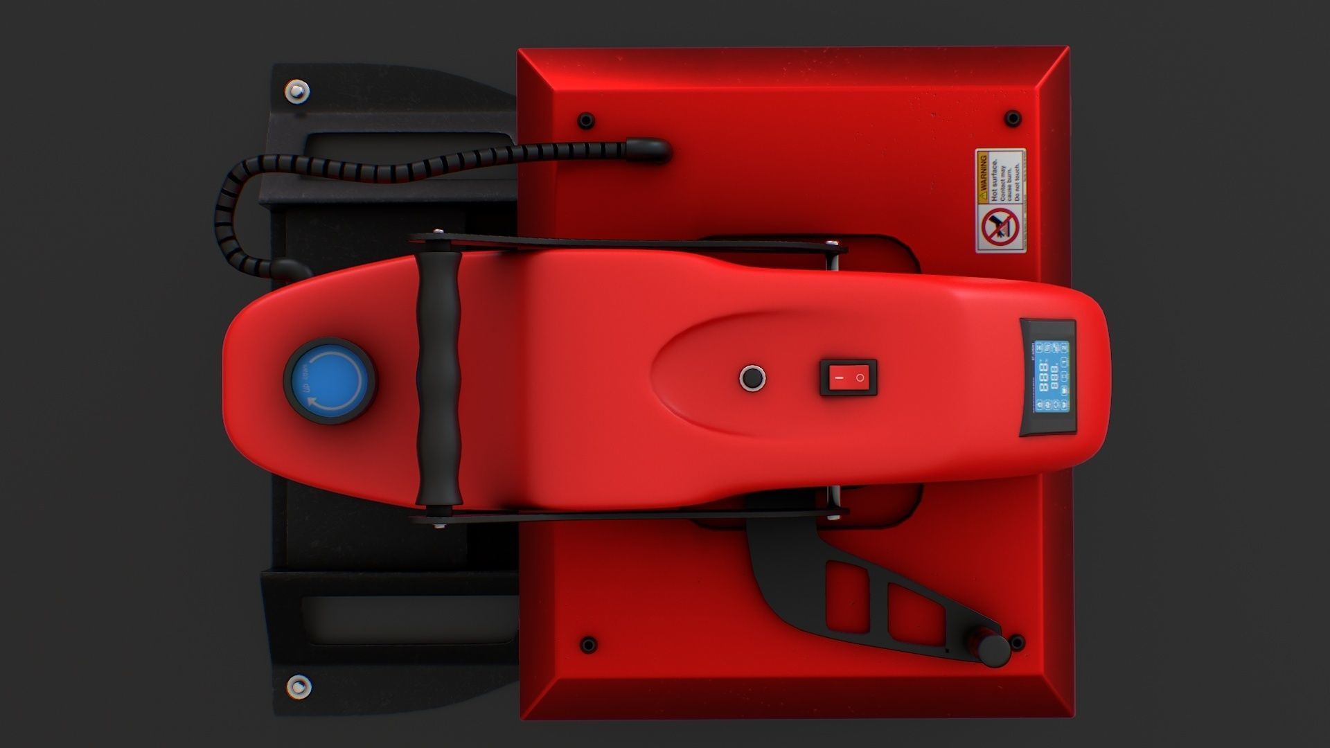 ST 4050H  Sublimation T Shirt Heat Press Machine - Flat Bed Iron Low-poly 3D model_9