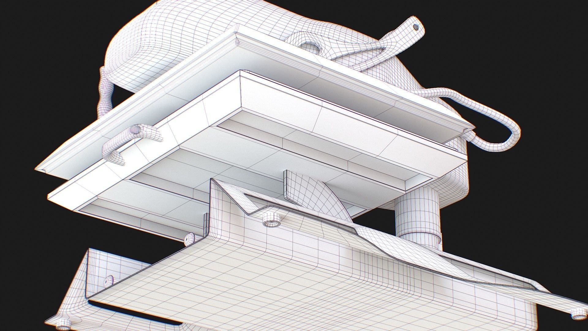 ST 4050H  Sublimation T Shirt Heat Press Machine - Flat Bed Iron Low-poly 3D model_32