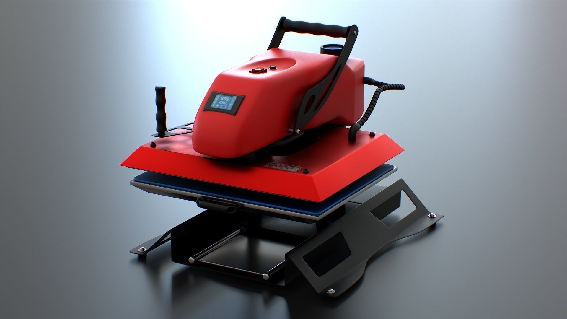 ST 4050H  Sublimation T Shirt Heat Press Machine - Flat Bed Iron Low-poly 3D model_3