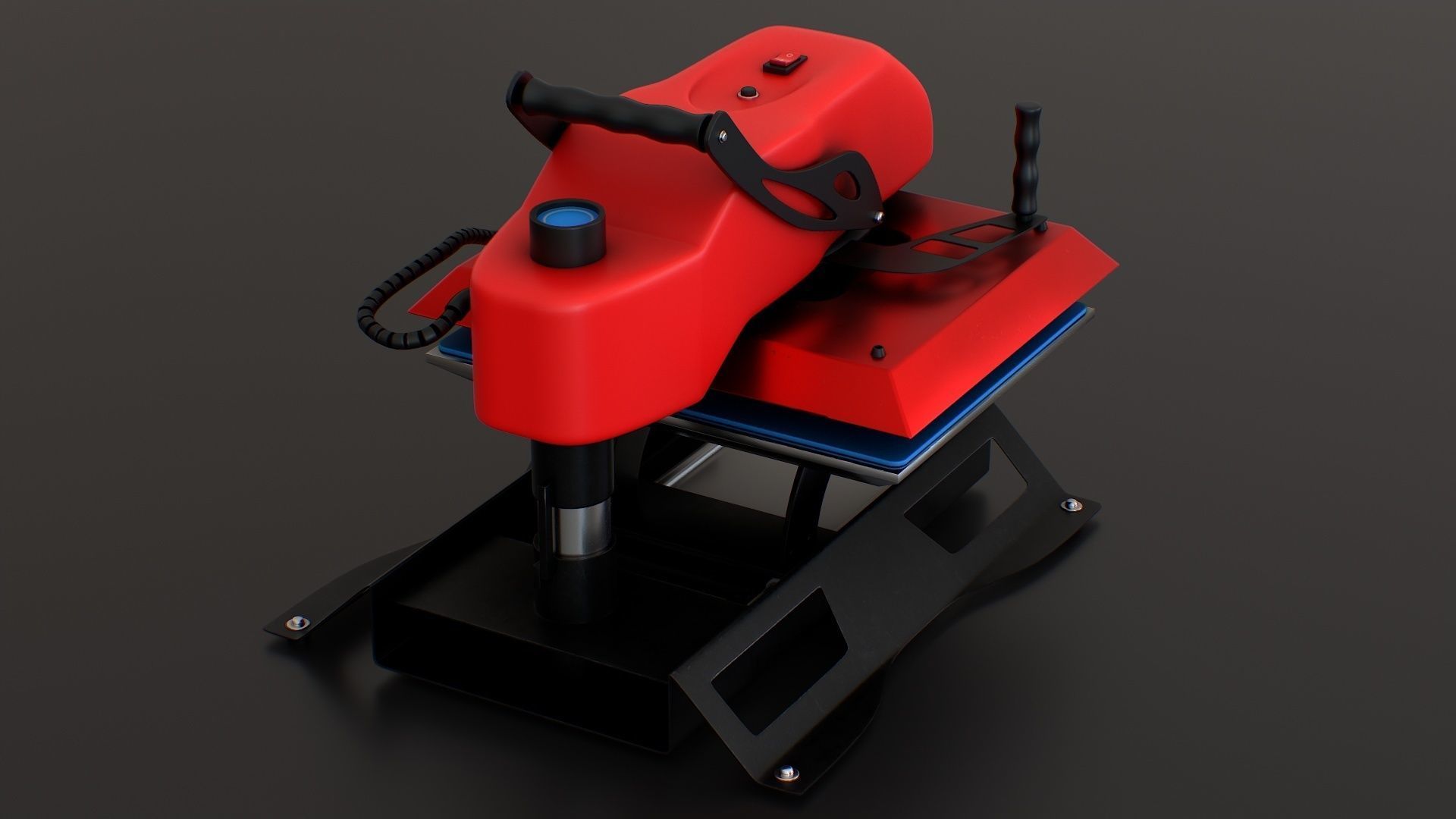 ST 4050H  Sublimation T Shirt Heat Press Machine - Flat Bed Iron Low-poly 3D model_24