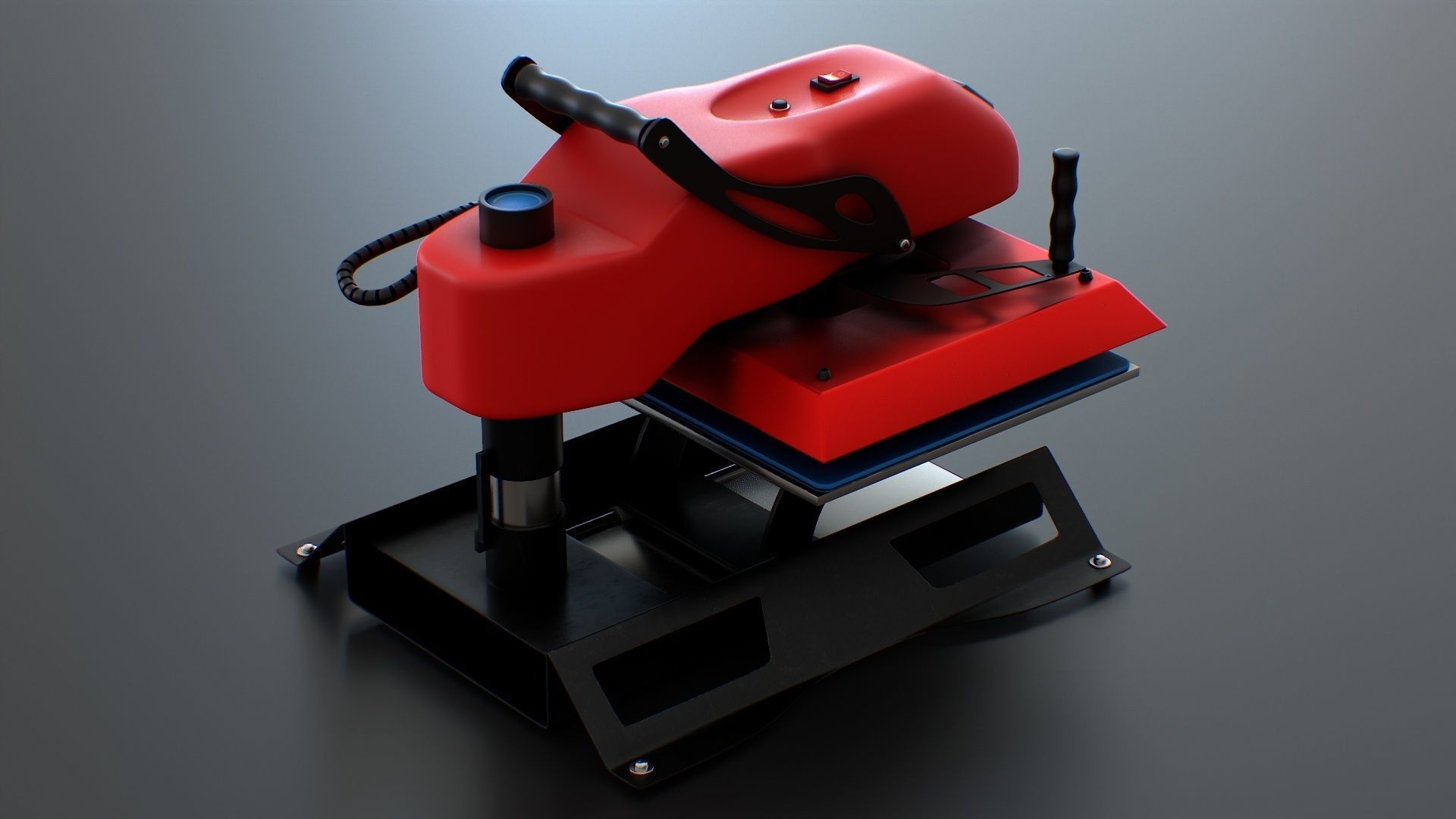 ST 4050H  Sublimation T Shirt Heat Press Machine - Flat Bed Iron Low-poly 3D model_7