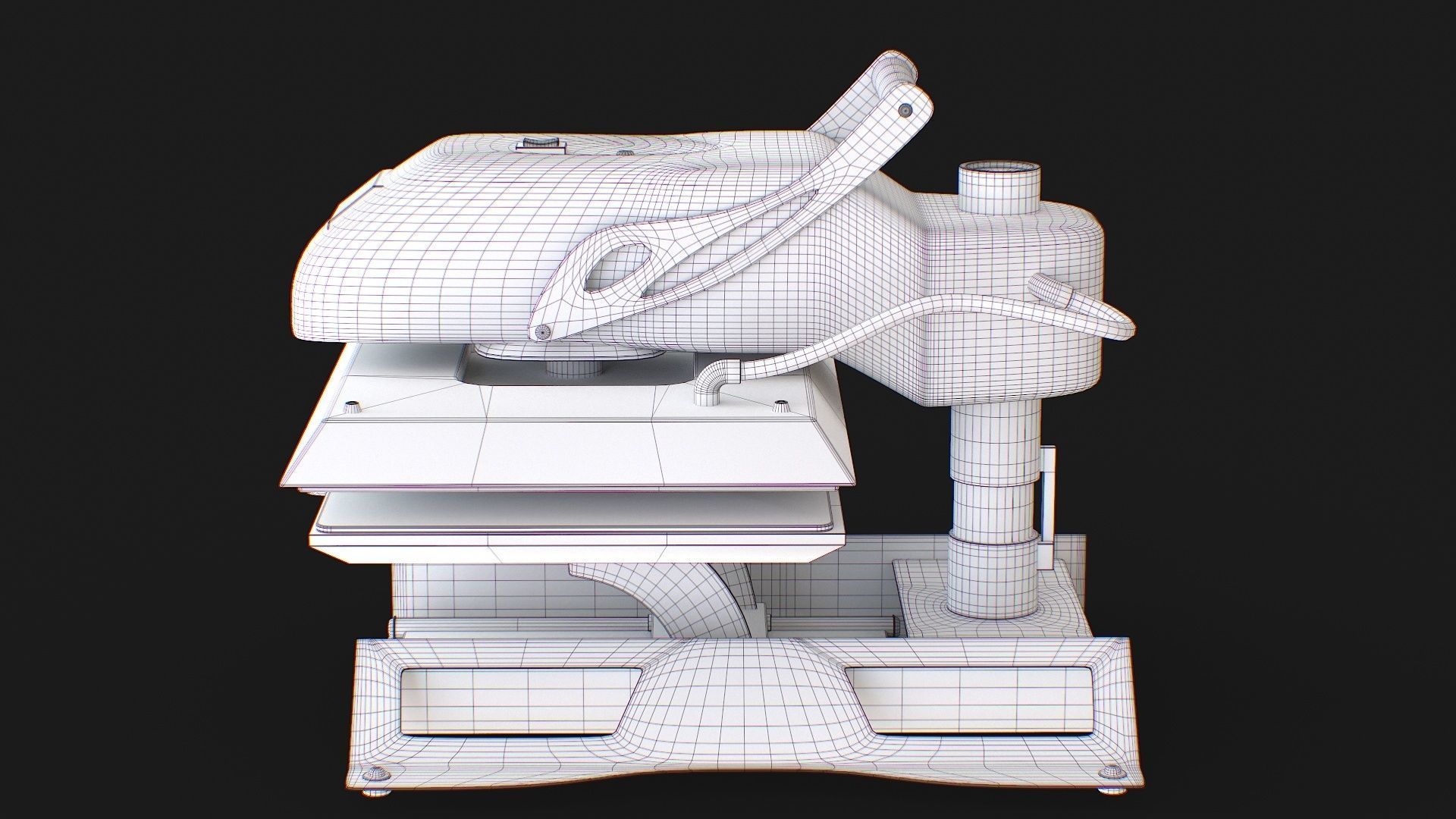 ST 4050H  Sublimation T Shirt Heat Press Machine - Flat Bed Iron Low-poly 3D model_27