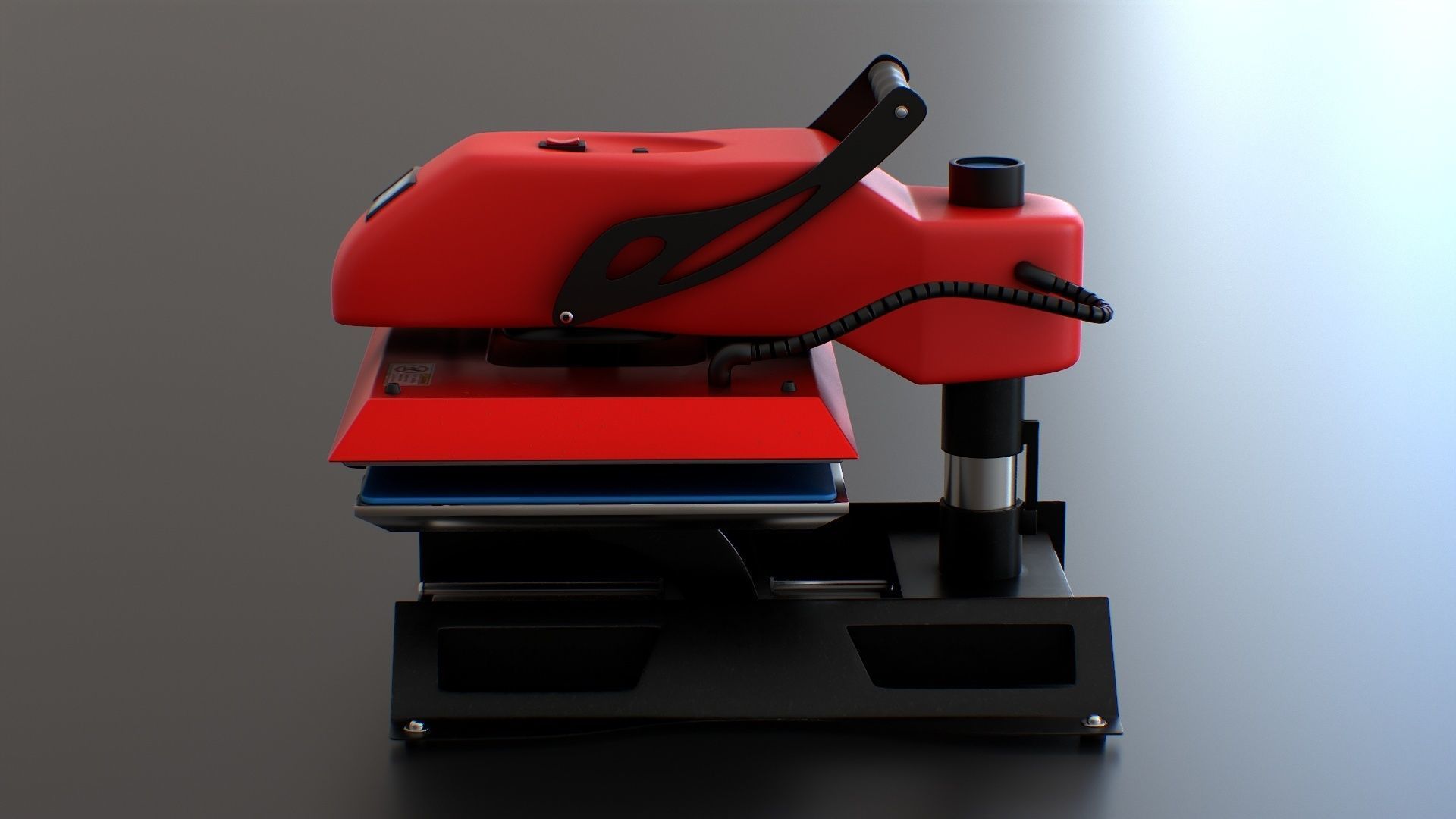 ST 4050H  Sublimation T Shirt Heat Press Machine - Flat Bed Iron Low-poly 3D model_4