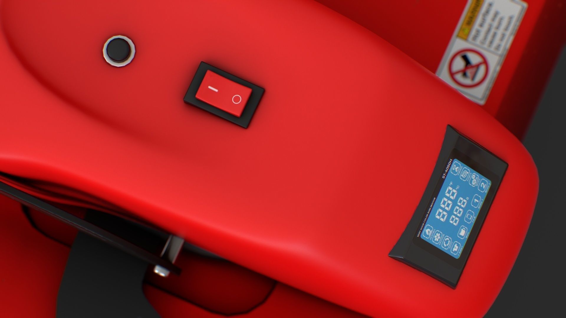 ST 4050H  Sublimation T Shirt Heat Press Machine - Flat Bed Iron Low-poly 3D model_21