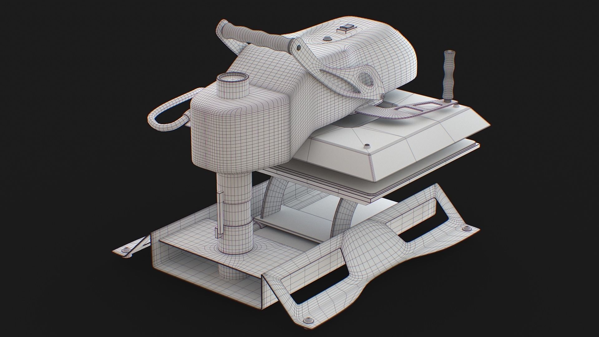 ST 4050H  Sublimation T Shirt Heat Press Machine - Flat Bed Iron Low-poly 3D model_29