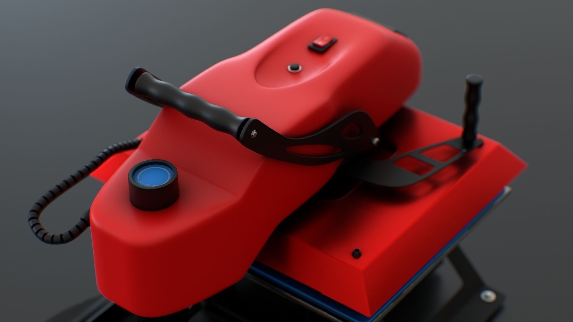 ST 4050H  Sublimation T Shirt Heat Press Machine - Flat Bed Iron Low-poly 3D model_13