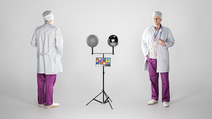 Man in medical uniform smiling 189 Low-poly 3D model