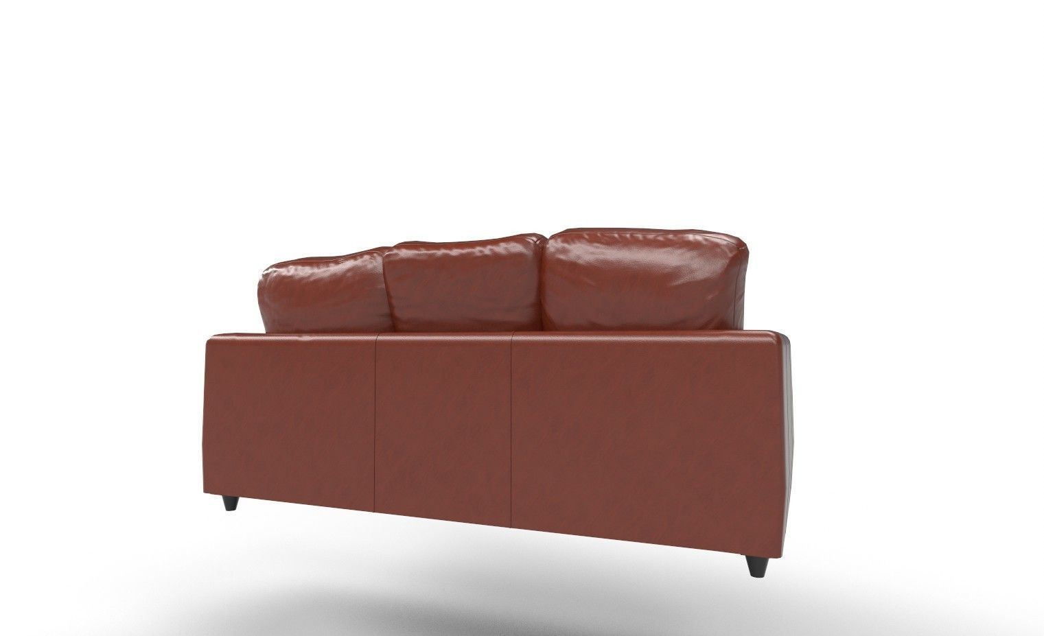 Sofa PBR leather Low-poly 3D model_1