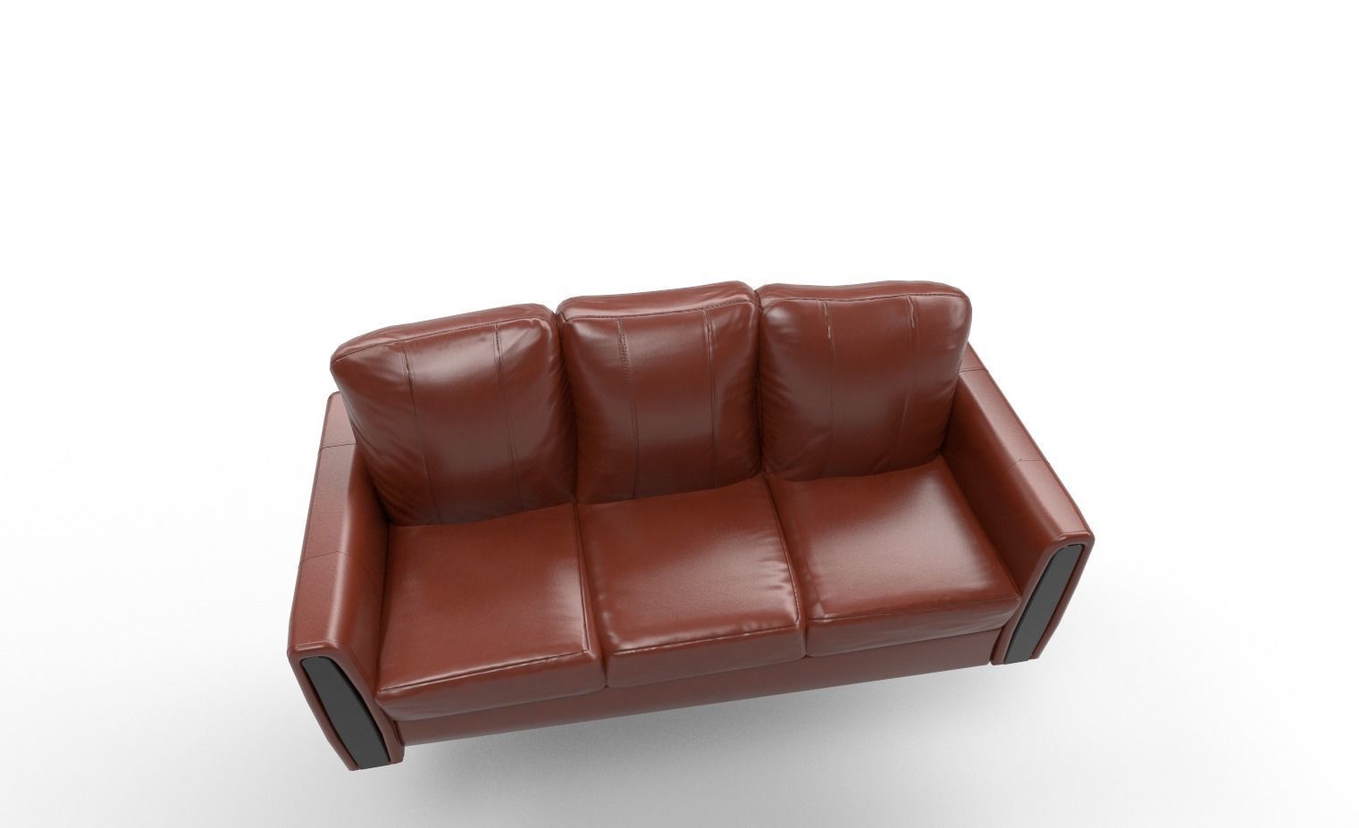 Sofa PBR leather Low-poly 3D model_4