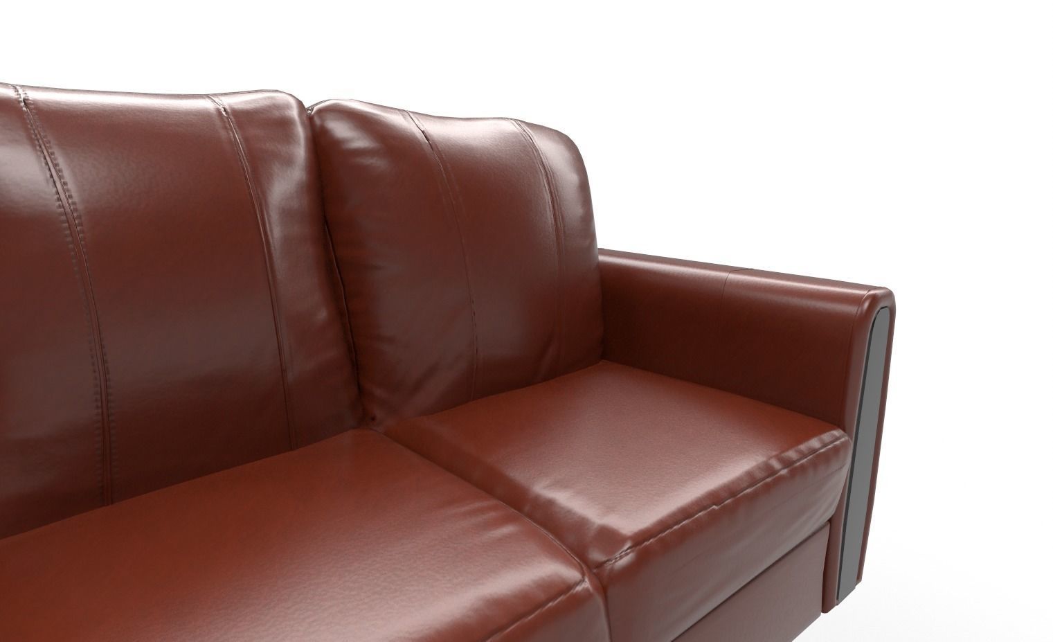Sofa PBR leather Low-poly 3D model_3