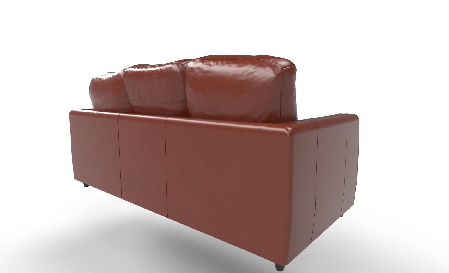 Sofa PBR leather Low-poly 3D model_2