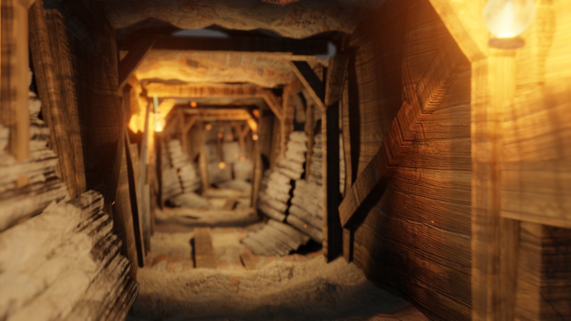 modular mining tunnel or cave with 4k pbr textures Low-poly 3D model_1