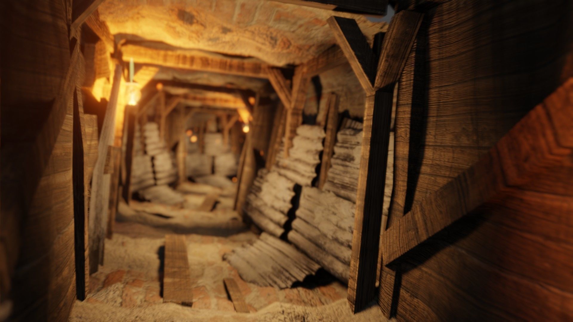 modular mining tunnel or cave with 4k pbr textures Low-poly 3D model_2