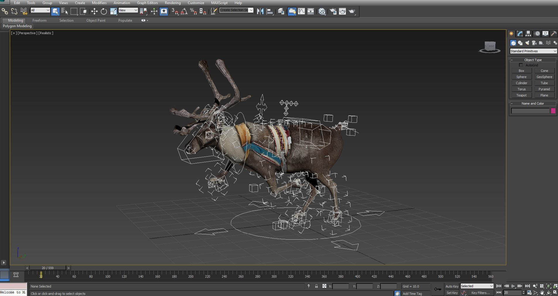 Reindeer rigged animated 3D model Low-poly 3D model_27