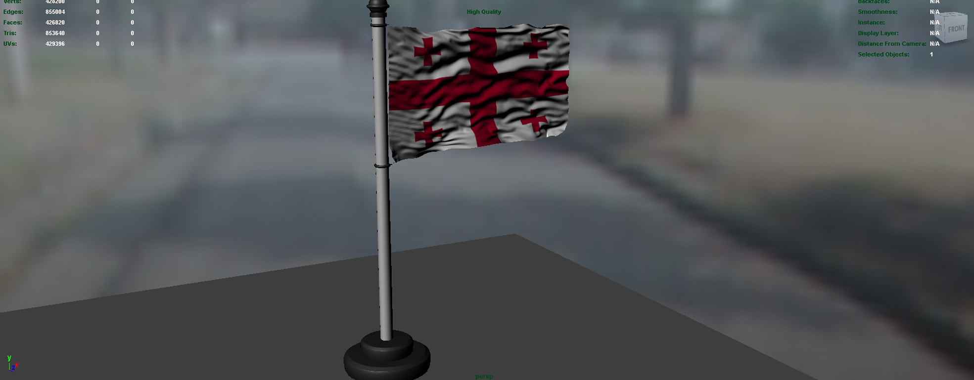 Georgia flag 3D model_2