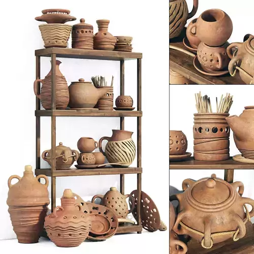 Dishes clay rack n8 3D model