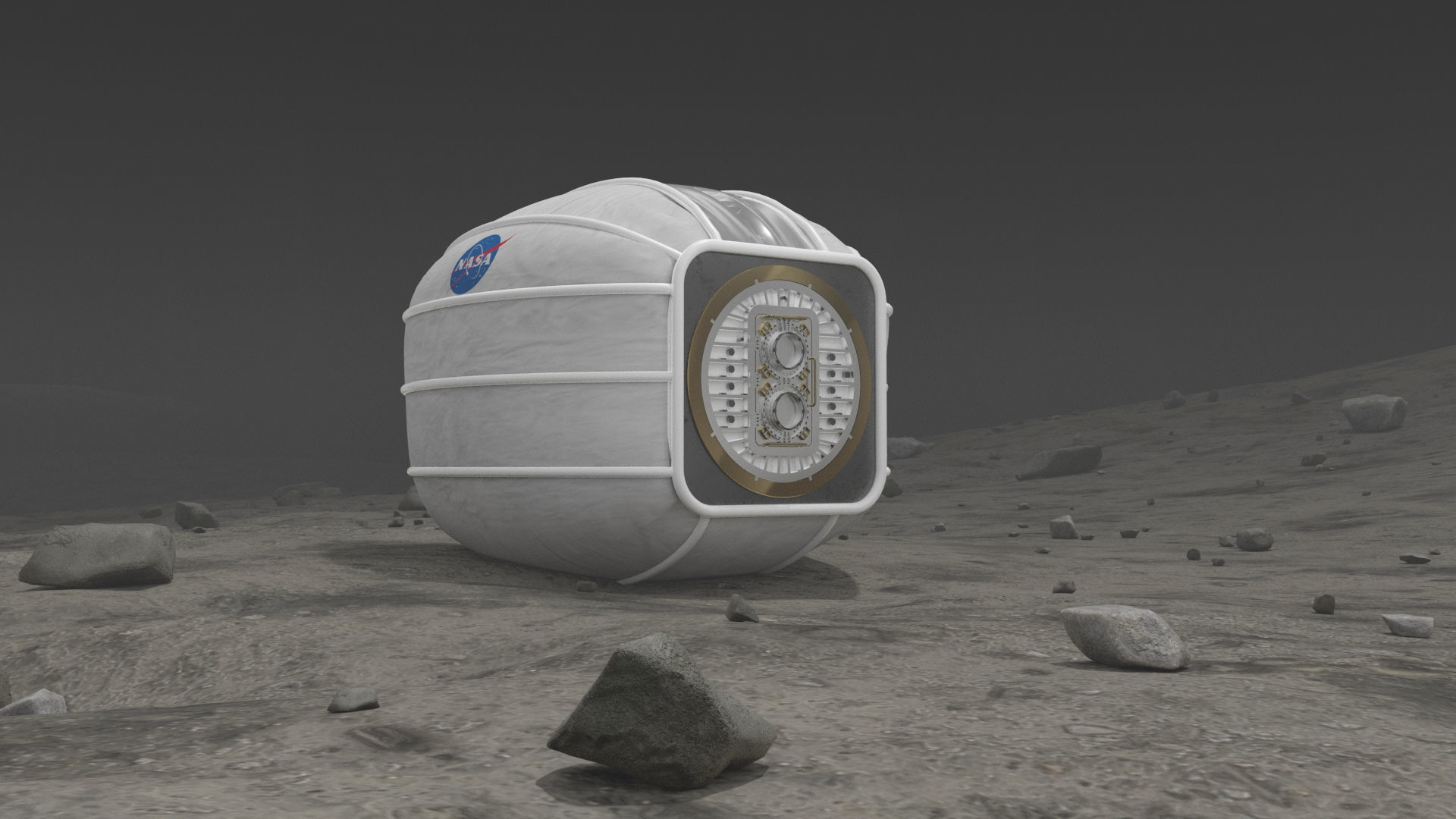 Module Landed on Moon surface   3D model_9