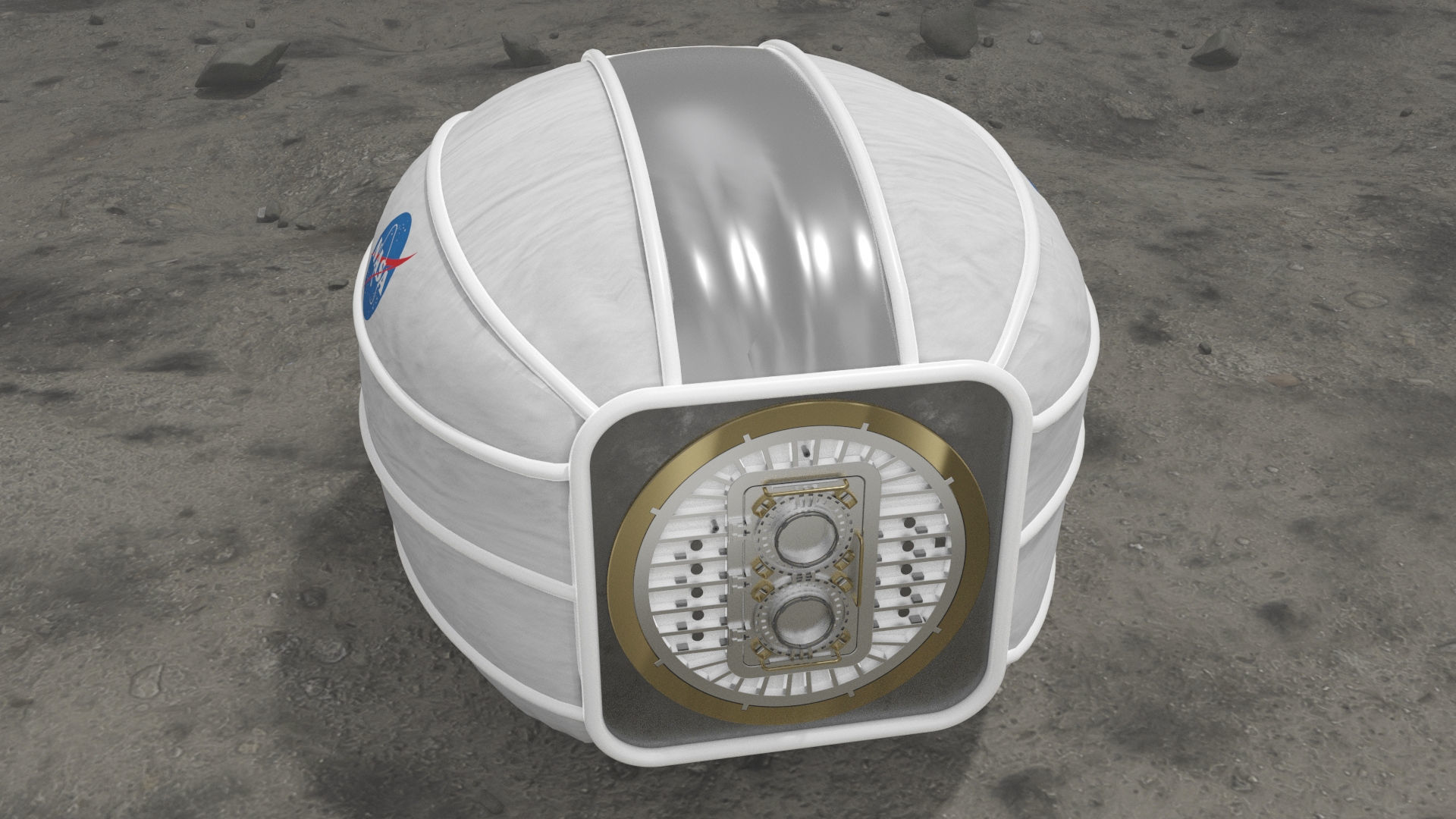Module Landed on Moon surface   3D model_1