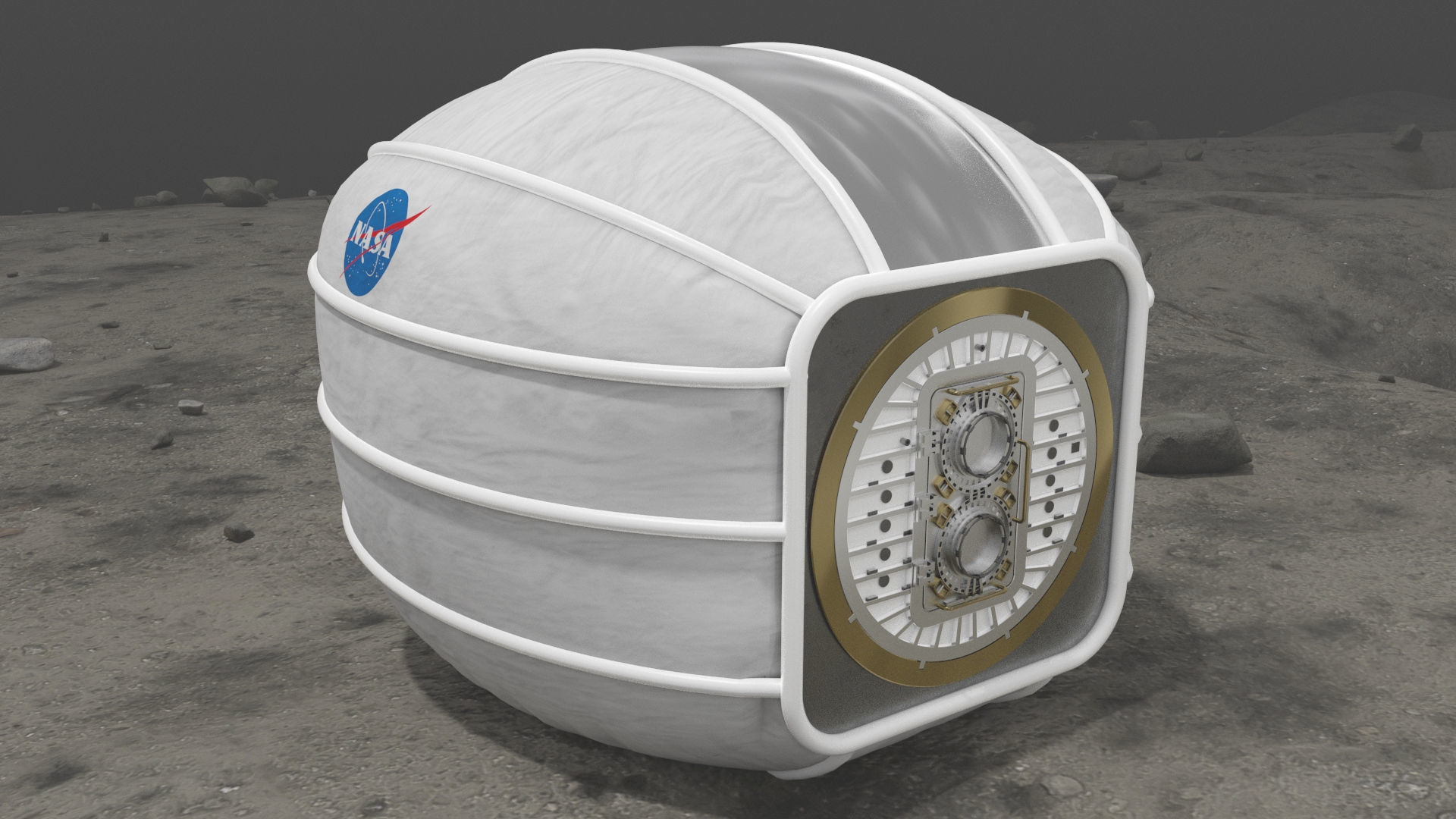 Module Landed on Moon surface   3D model_2