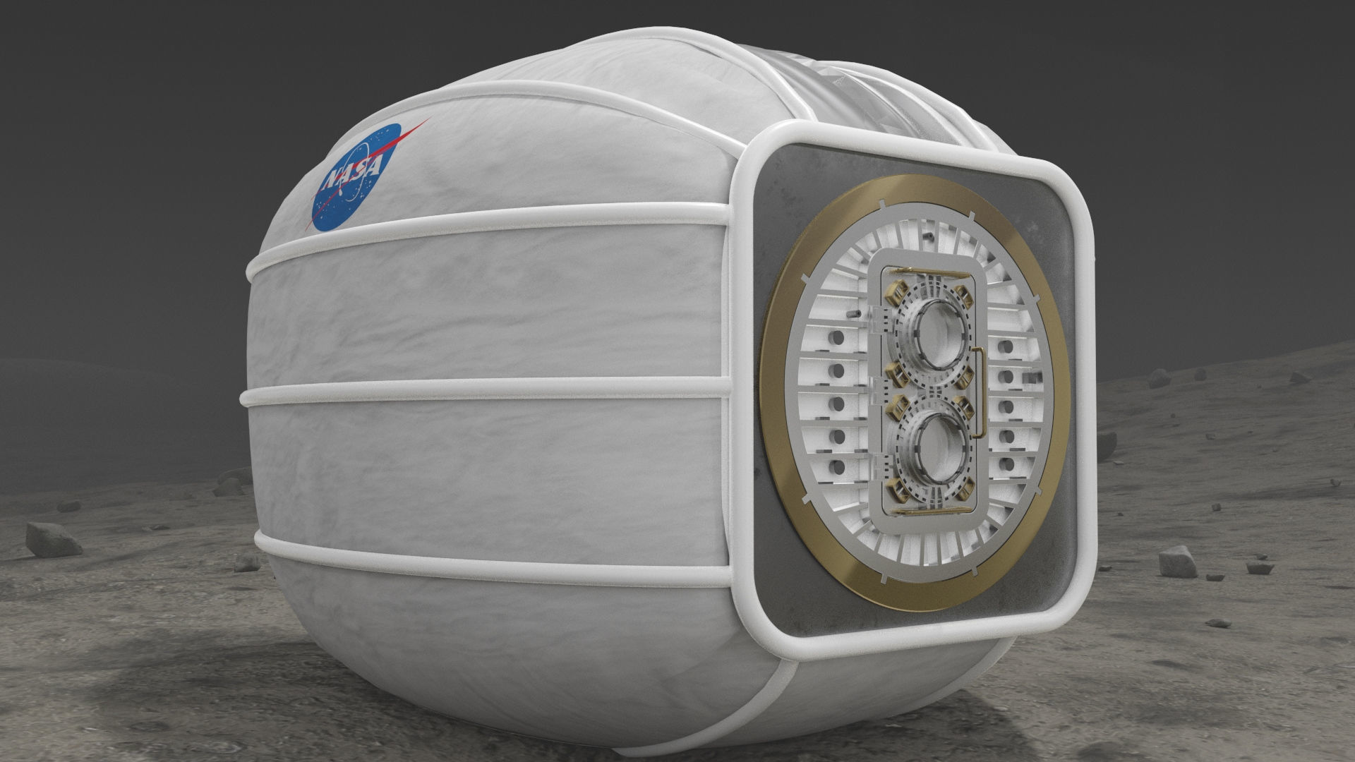 Module Landed on Moon surface   3D model_13