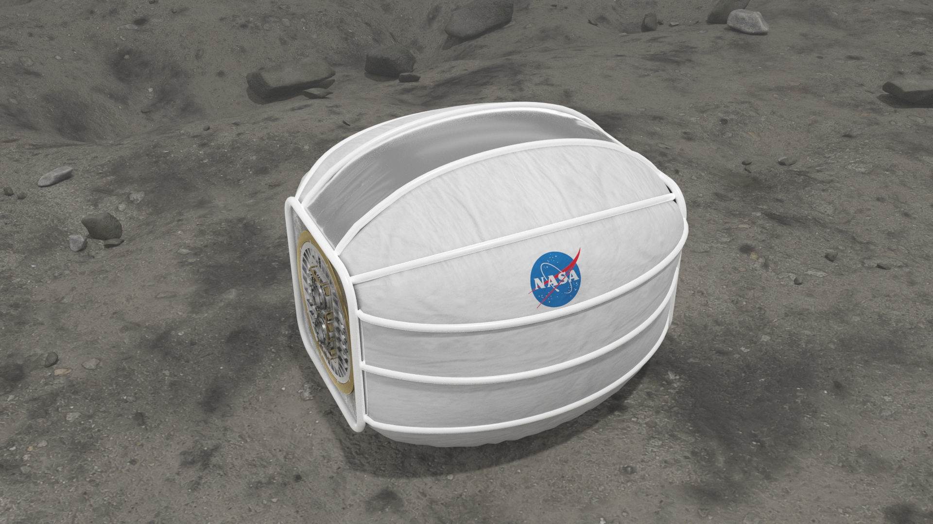 Module Landed on Moon surface   3D model_12
