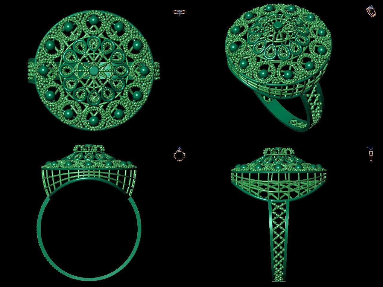 Ring With Full Worked 16 3D print model_5