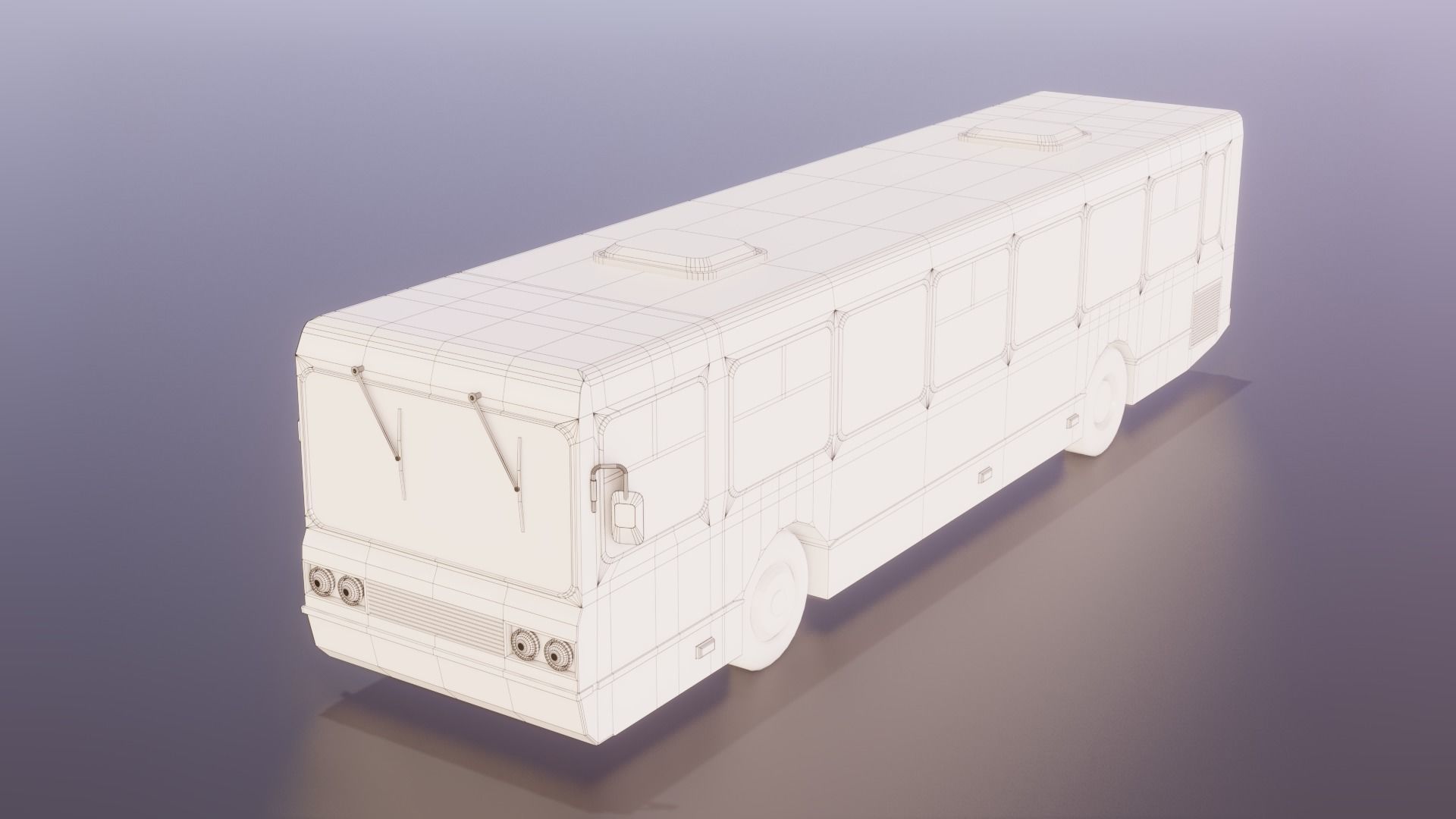 Old Rusty Bus Low-poly 3D model_28