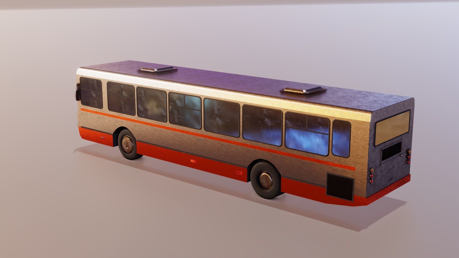 Old Rusty Bus Low-poly 3D model_18