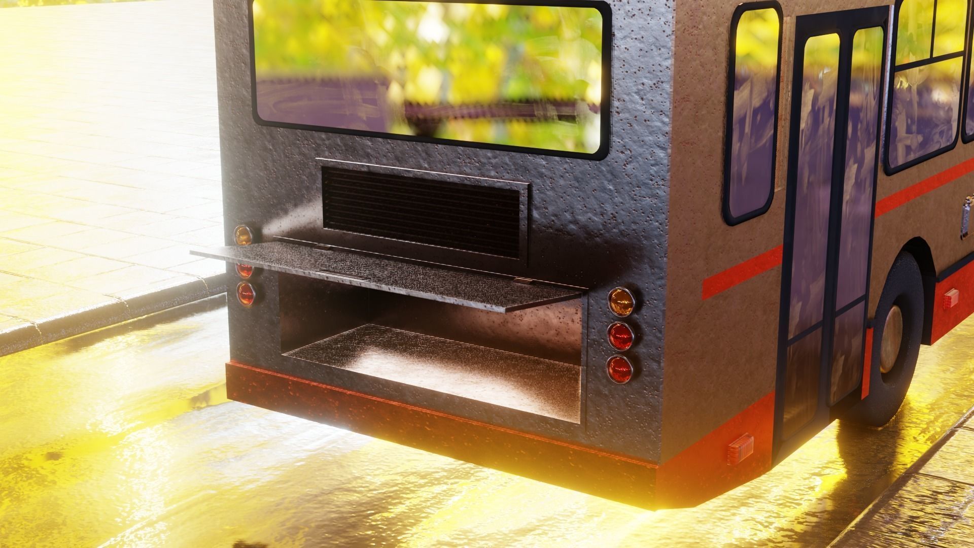 Old Rusty Bus Low-poly 3D model_14