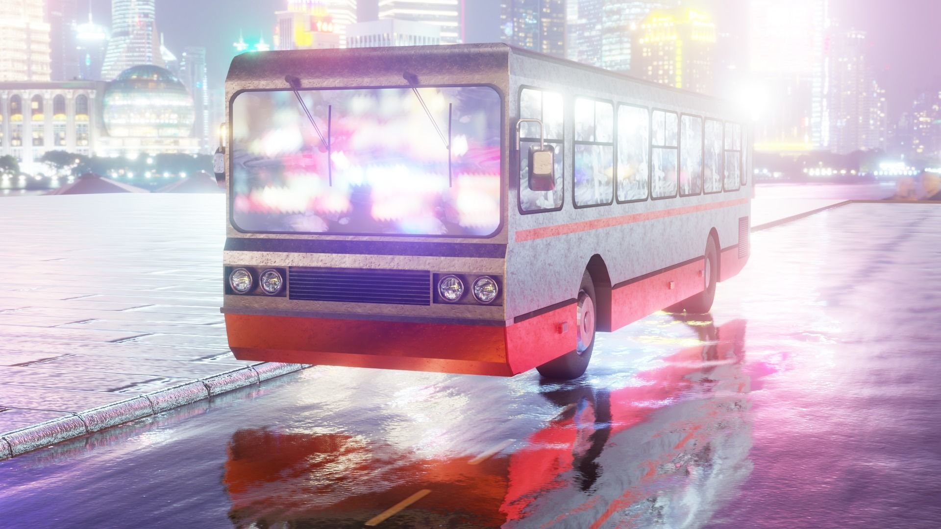 Old Rusty Bus Low-poly 3D model_34