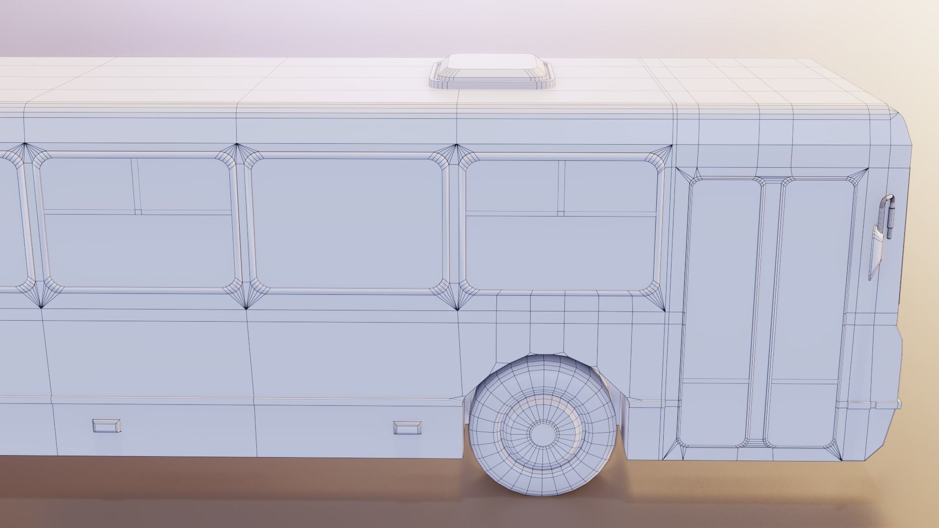 Old Rusty Bus Low-poly 3D model_33