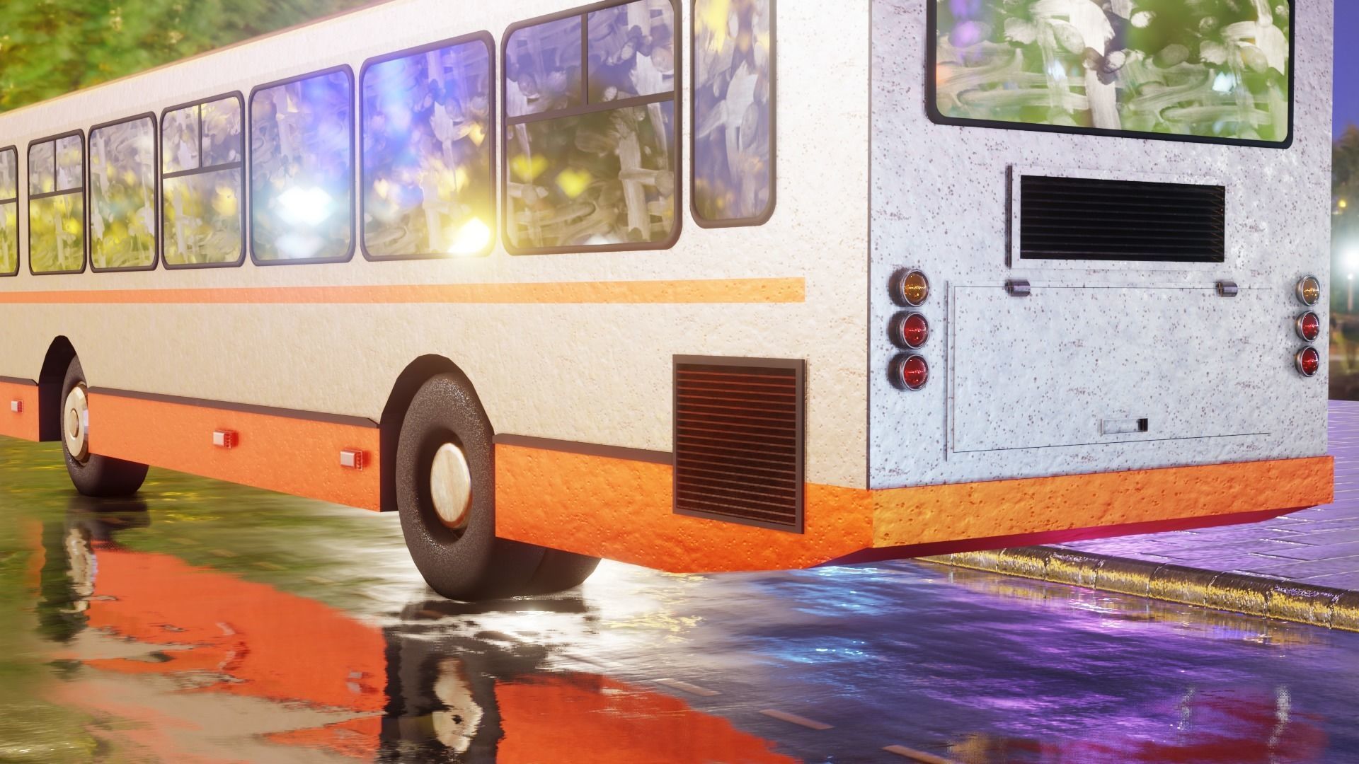 Old Rusty Bus Low-poly 3D model_10