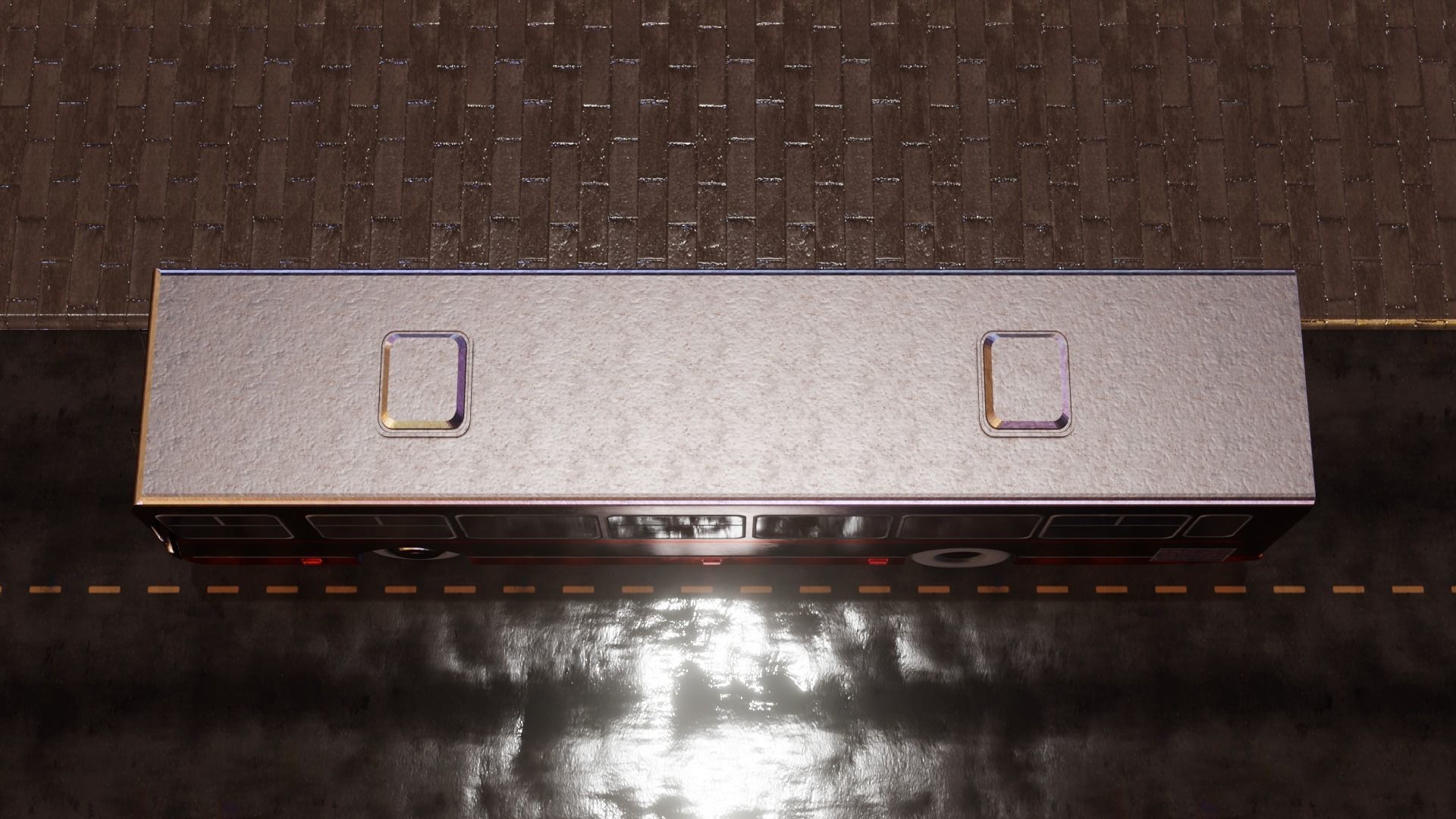 Old Rusty Bus Low-poly 3D model_8