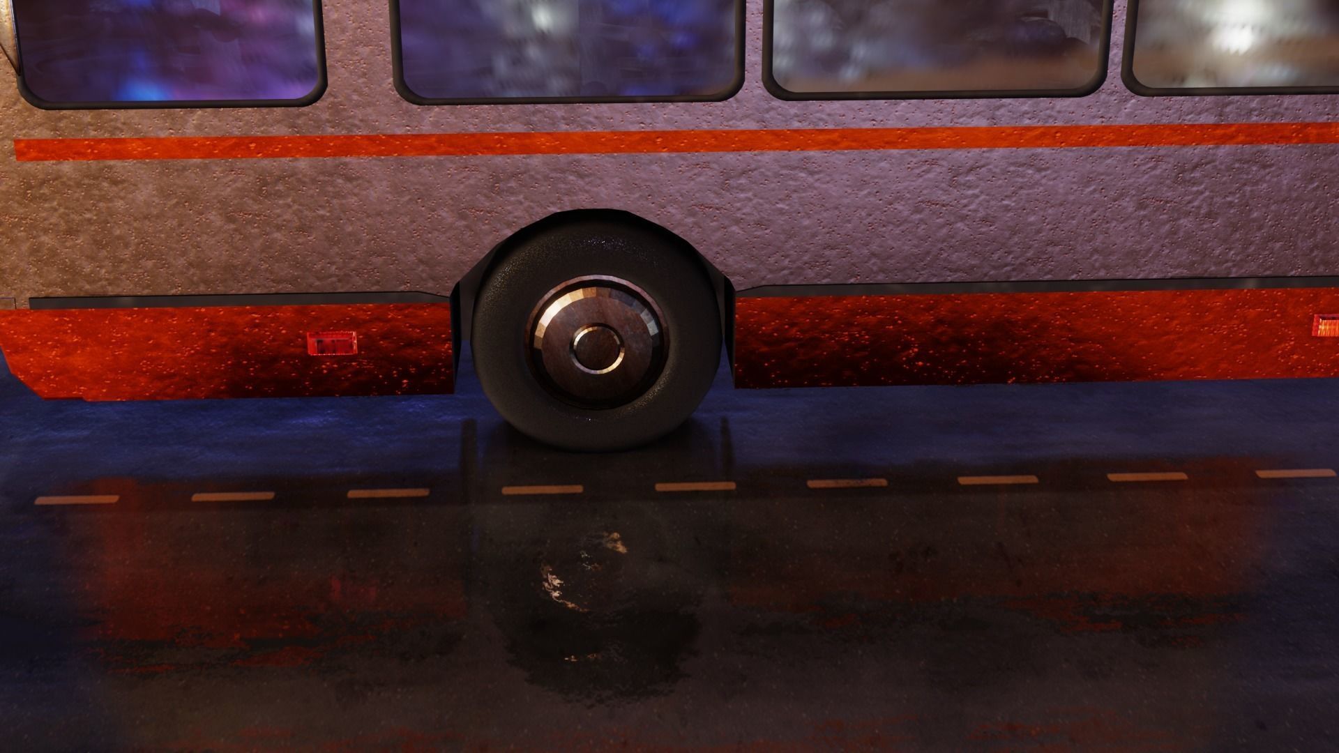 Old Rusty Bus Low-poly 3D model_9