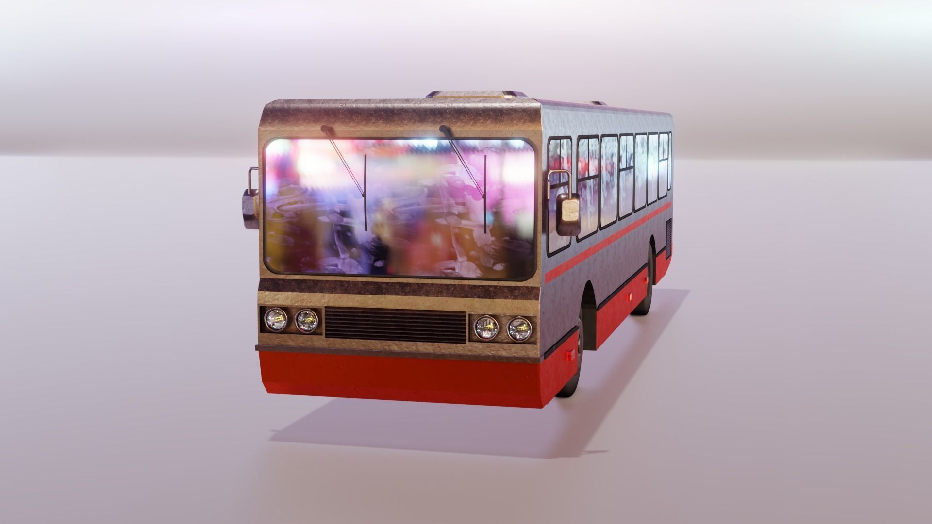 Old Rusty Bus Low-poly 3D model_20