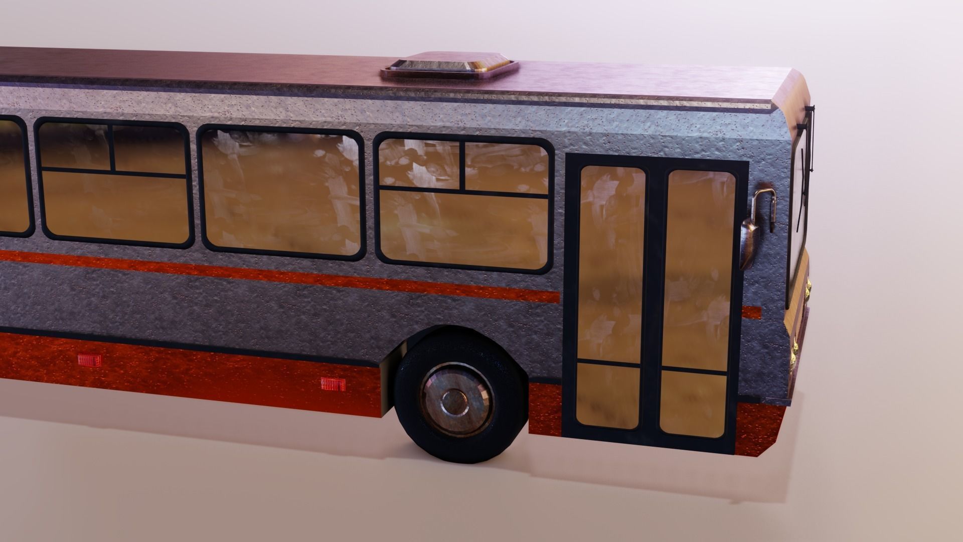 Old Rusty Bus Low-poly 3D model_23