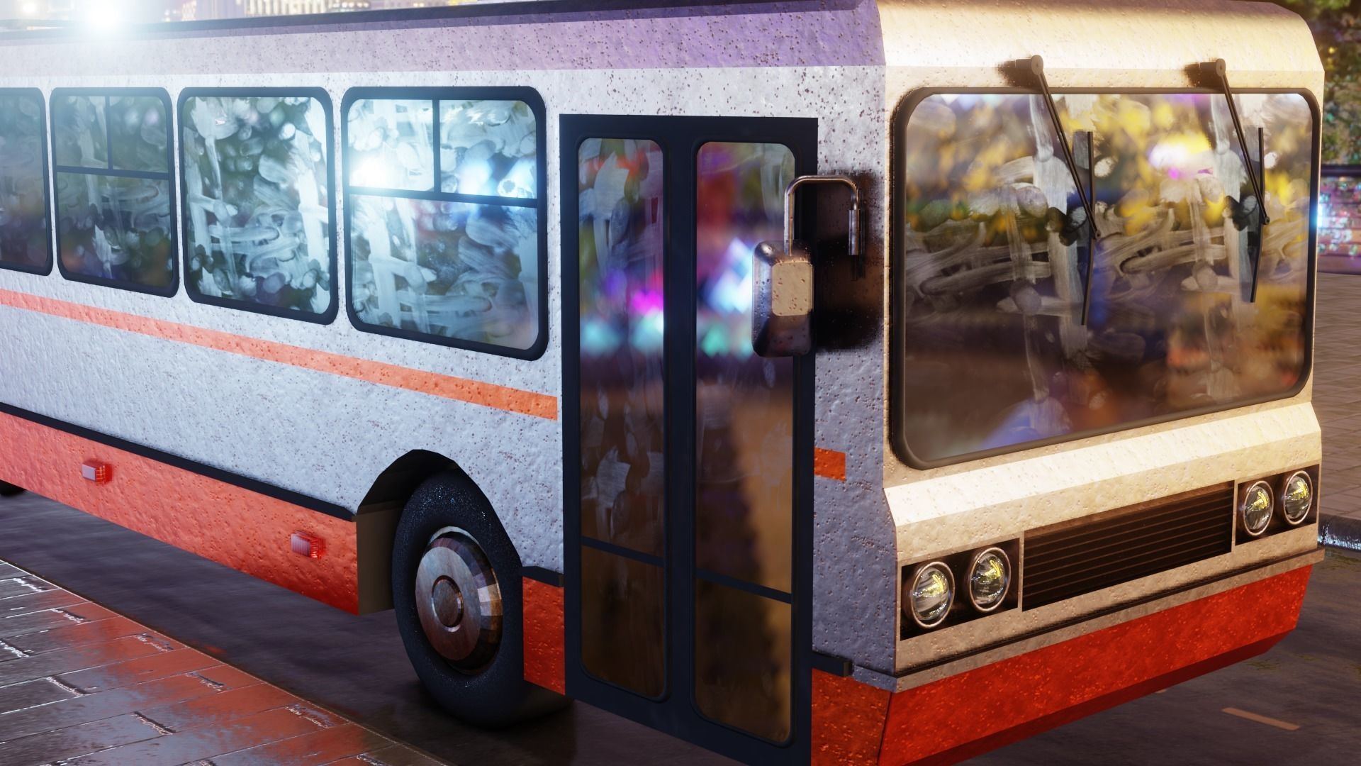 Old Rusty Bus Low-poly 3D model_3