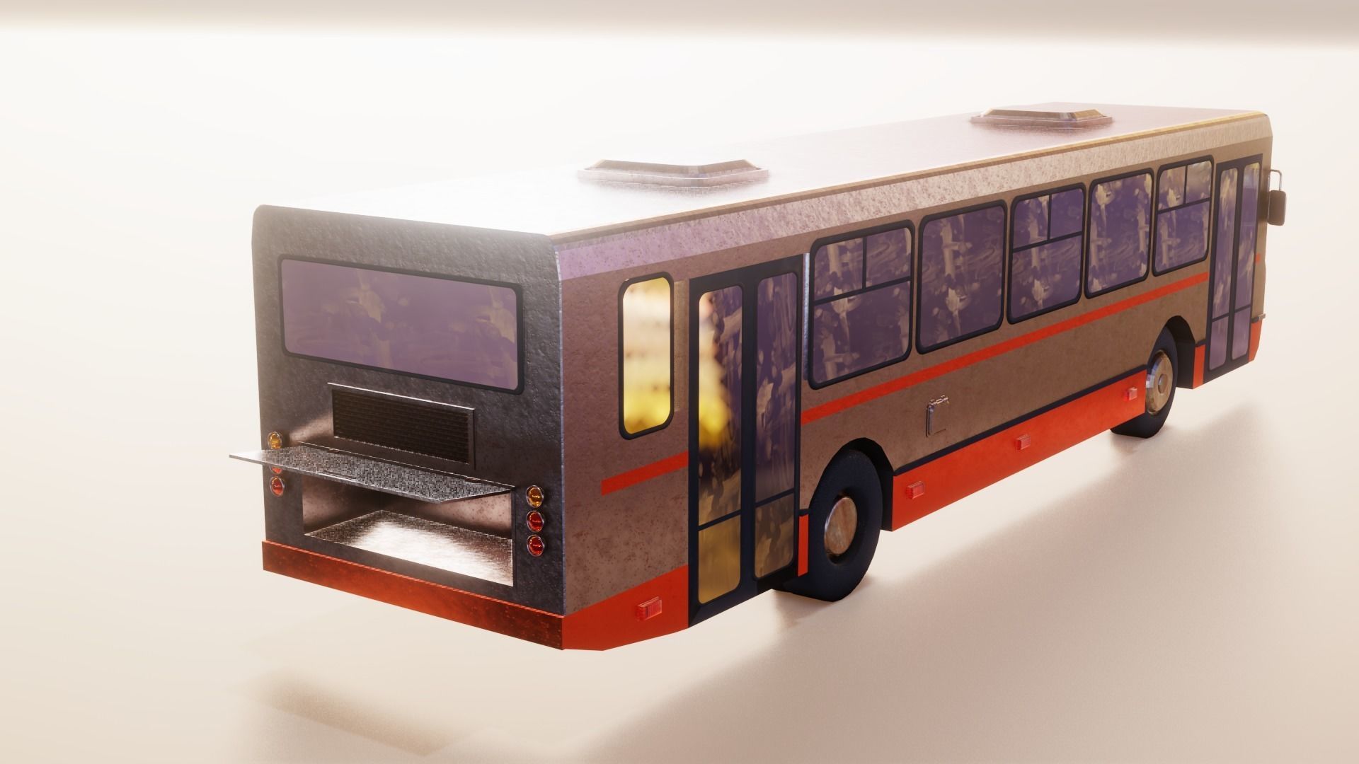 Old Rusty Bus Low-poly 3D model_16