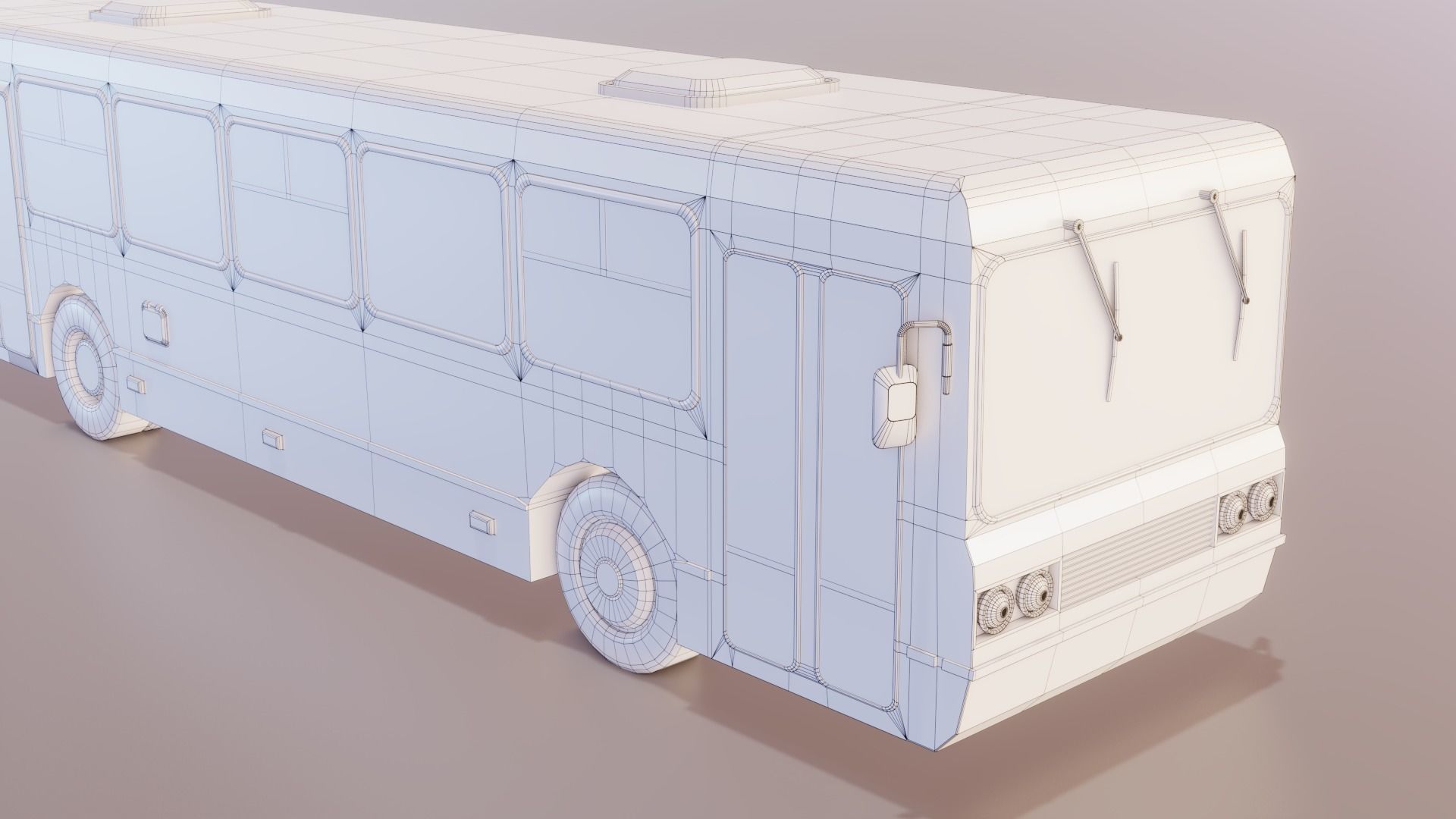 Old Rusty Bus Low-poly 3D model_24