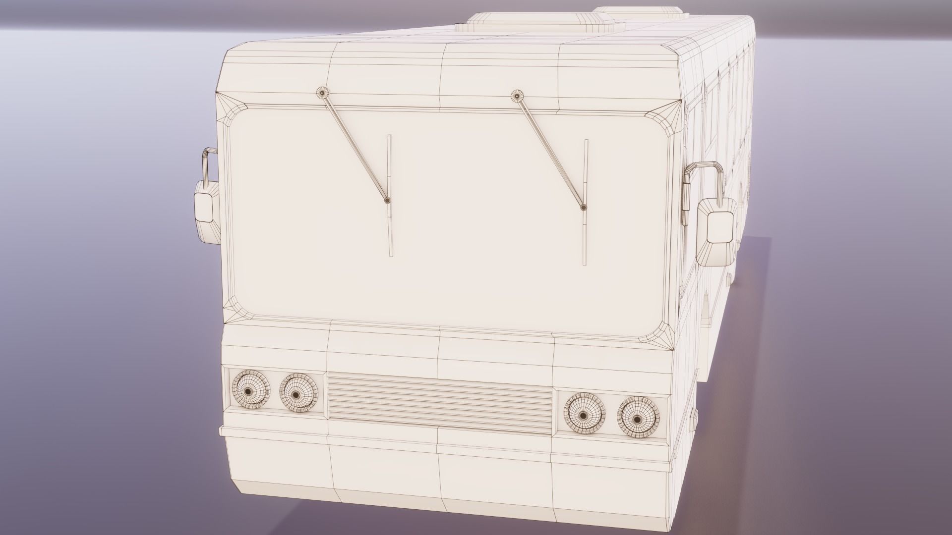 Old Rusty Bus Low-poly 3D model_29