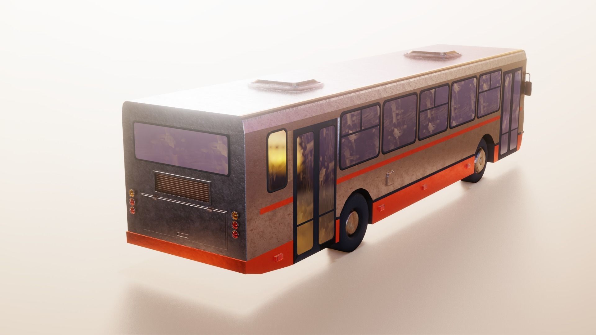 Old Rusty Bus Low-poly 3D model_17