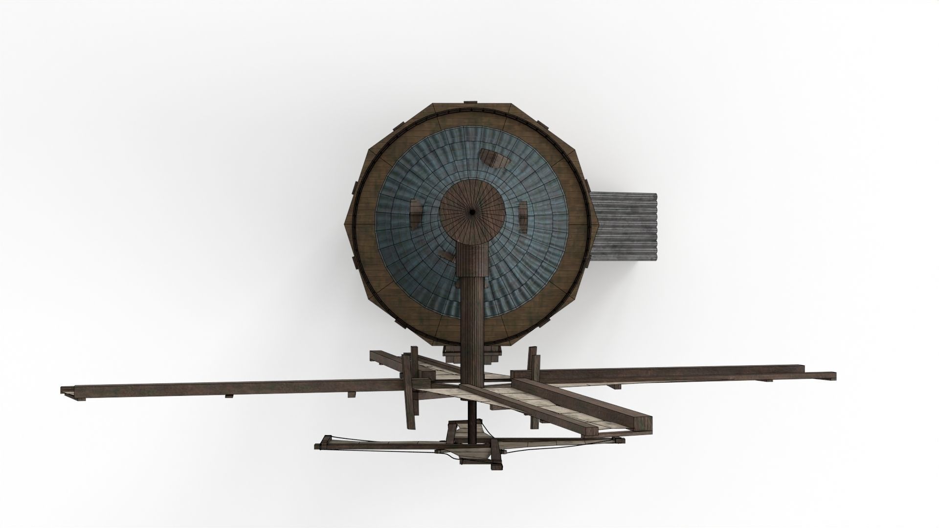 Old WindMill Low-poly 3D model_14